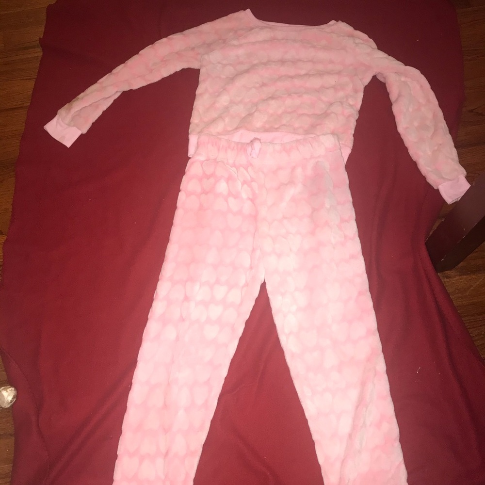 Two Piece Fluffy Heart Set